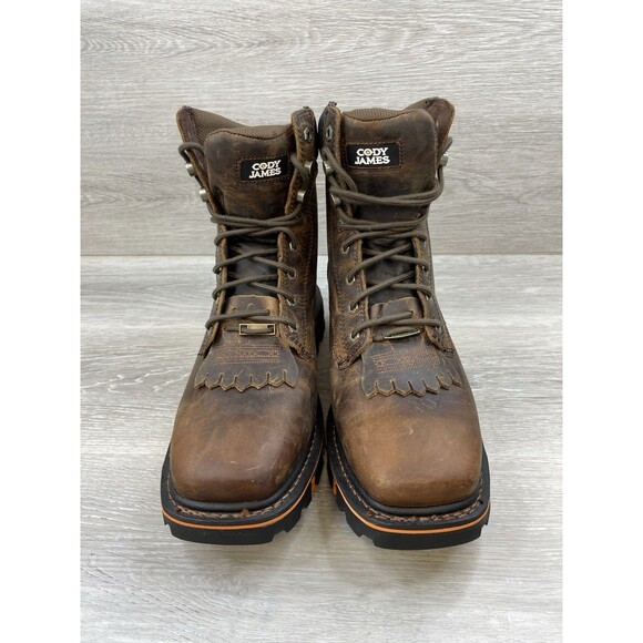 Cody James Men's Boots 11.5EE DBL-1-A Work Boots Brown Leather Vibram Sole ASTM - Picture 2 of 13